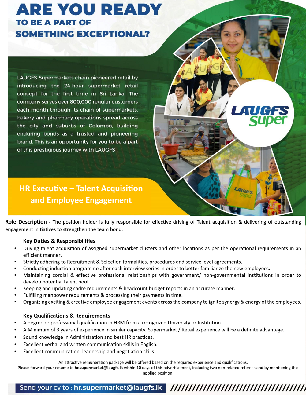 HR Executive - Laugfs Super market