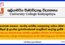University college of kuliyapitiya-Management Assistant