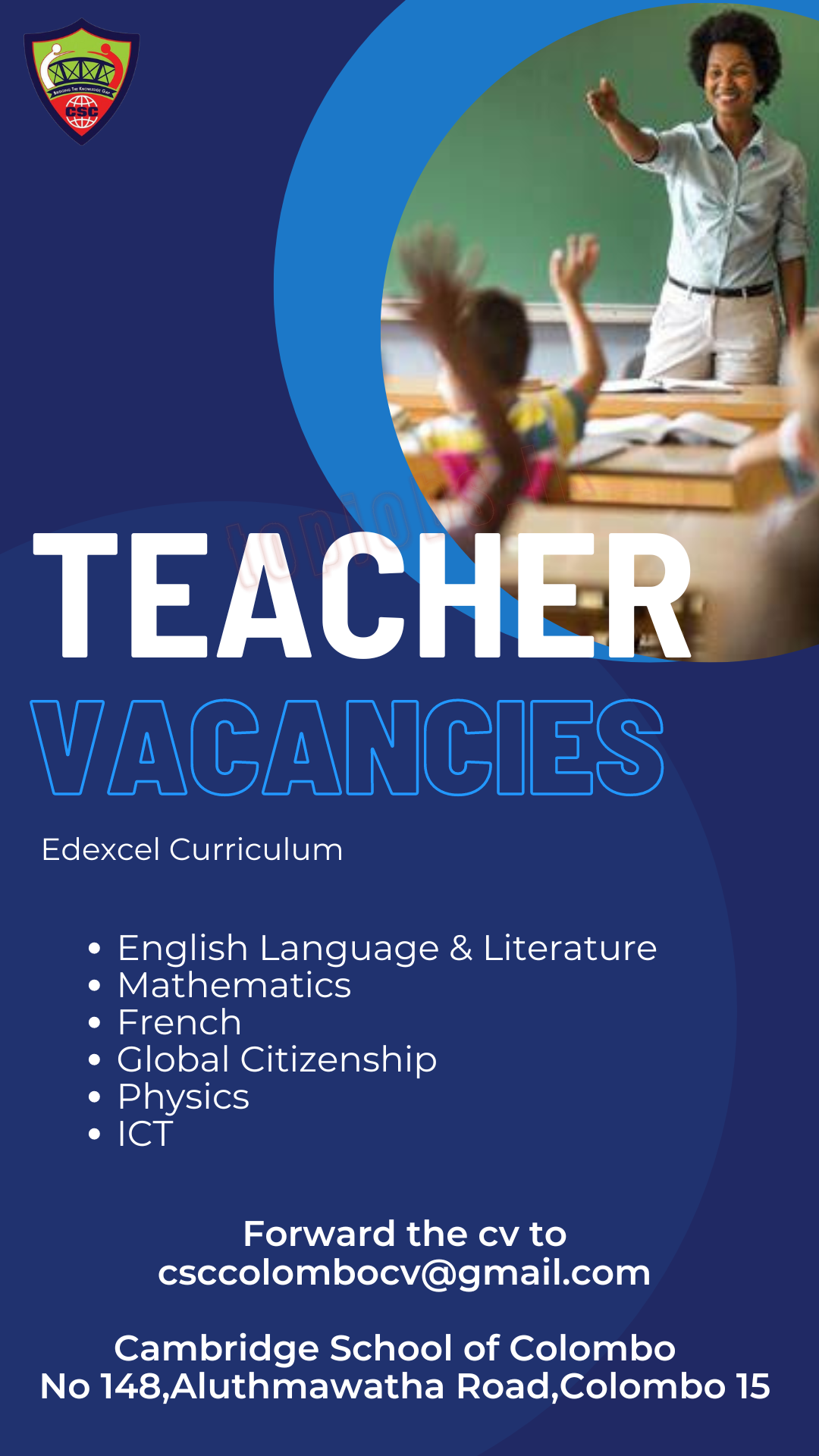 Teacher Vacancies - www.goodjob.lk