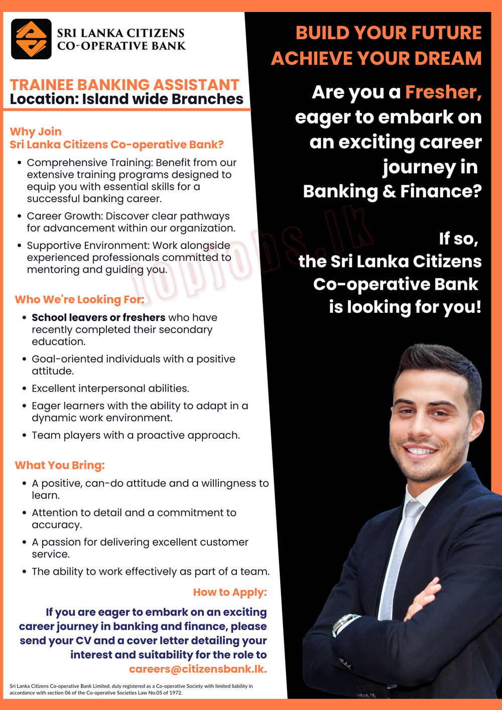 Trainee Banking Assistant - Island Wide Banches Sri Lanka Citizens Co-operative Bank Limited