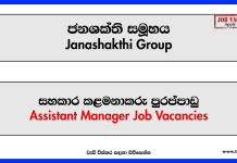 Assistant Manager - Human Resources - Janashakthi Group