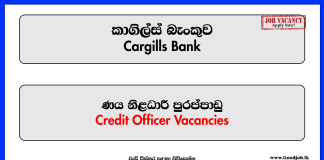 Credit Officer - Cargills Bank