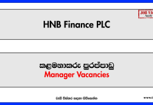 Manager - Digital Transformation HNB Finance PLC