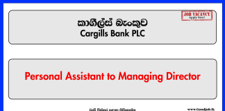 Personal Assistant to Managing Director - Cargills Bank PLC