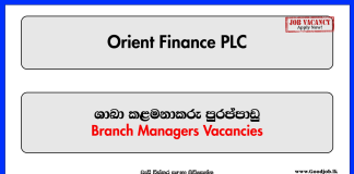 Branch Managers - Borella - Orient Finance PLC