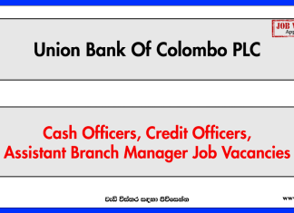 Cash Officers, Credit Officers, Assistant Branch Manager - Union Bank Of Colombo PLC