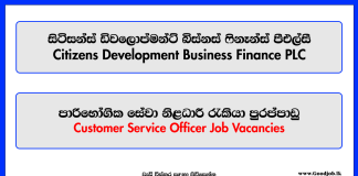 Customer Service Officer - Citizens Development Business Finance PLC