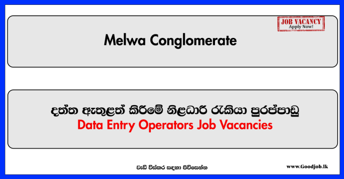 Data Entry Operators - Melwa Conglomerate