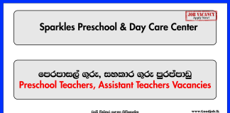 Preschool Teachers, Assistant Teachers - Sparkles Preschool & Day Care Center