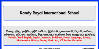 Teachers Vacancies - Kandy Royal International School