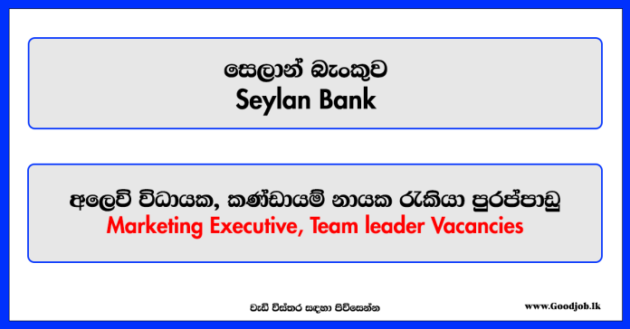 Team leader, Marketing Executive - Seylan Bank PLC