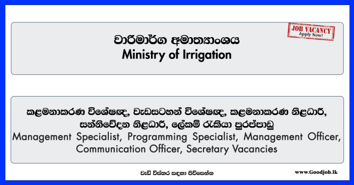 Ministry of Irrigation Vacancies 2024