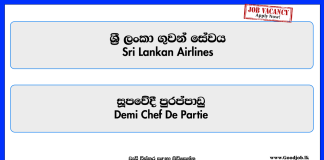 Demi Chef De Partie - Sri Lanka Airlines