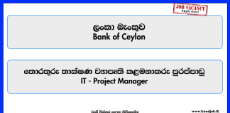 it-project-manager-bank-of-ceylon