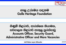 accounts-officer-security-guard-administrative-officer-director-chief-executive-officer-galle-heritage-foundation-vacancies-2025