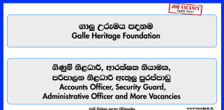 accounts-officer-security-guard-administrative-officer-director-chief-executive-officer-galle-heritage-foundation-vacancies-2025