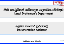 Documentation Assistant – Legal Draftsman’s Department Job Vacancies 2026 documentation-assistant-legal-draftsmans-department
