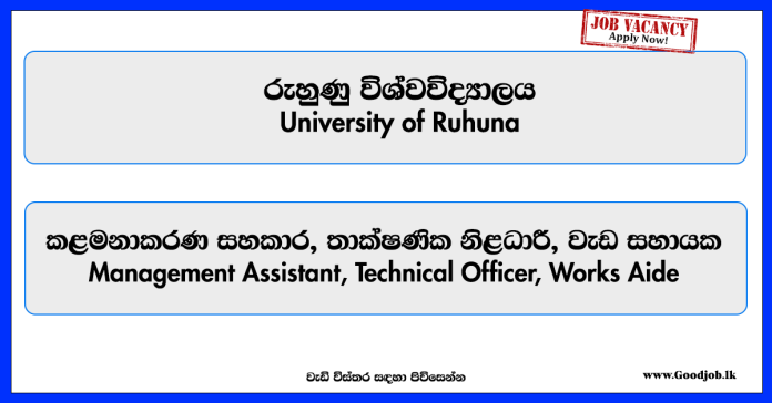 management-assistant-technical-officer-works-aide-university-of-ruhuna
