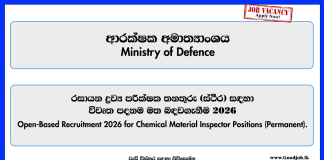 chemical-inspector-ministry-of-defence-vacancies-2026